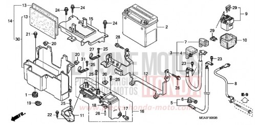 BATTERIE VTX1300S7 de 2007